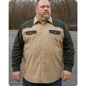 Carhartt Western Style Pearl Snap Heavy Weight Work Shirt Size 3X